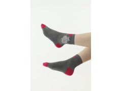 Dámské ponožky 113 šedé s kočkou