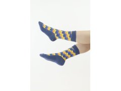 Veselé ponožky 76 modré puzzle