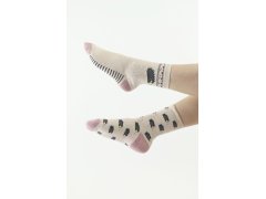 Hravé ponožky 906 béžové s ježky