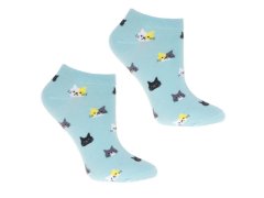 Kotníkové ponožky Cats světle modré