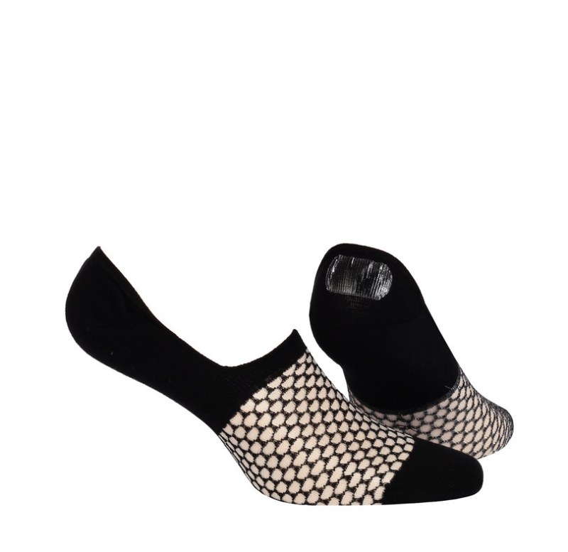Vzorované dámské ponožky "mokasínky" s polyamidem BRIGHT + SILIKON - ponožky