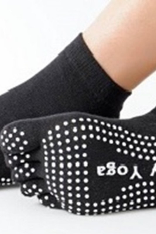 Prstové dámské ponožky na jógu - hladké - Dámské oblečení doplňky ponožky
