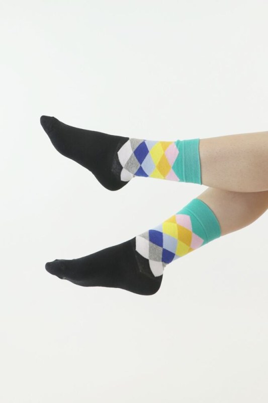 Ponožky Cube černo-zelené - Dámské oblečení doplňky ponožky