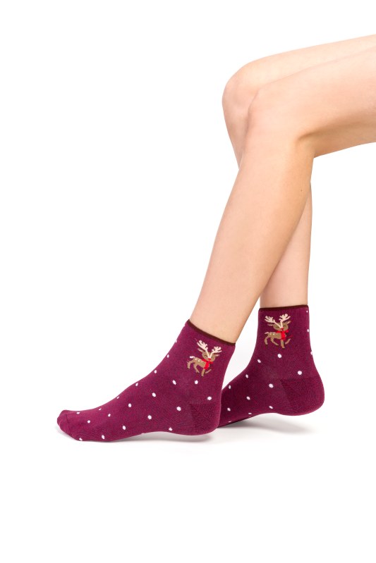 Ponožky 123-035 Melange Maroon - Steven - Dámské oblečení doplňky ponožky