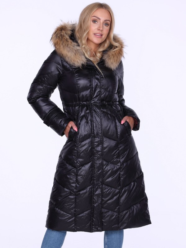 Dámský kabát BLH220032FR Černá - PERSO - Dámské oblečení kabáty