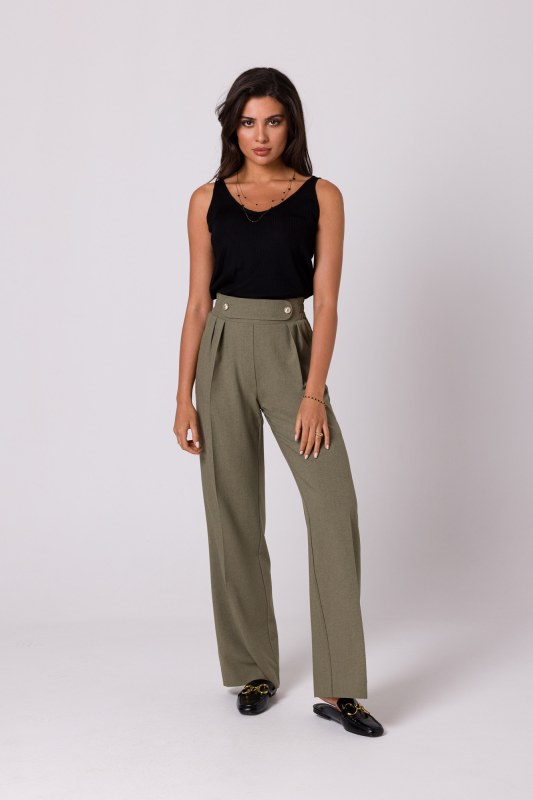 Dámské kalhoty B252 Olivová - BeWear - Dámské oblečení kalhoty