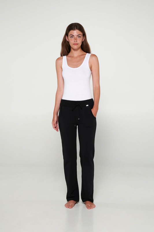 Vamp - Jednobarevné dlouhé kalhoty 20215 - Vamp - Dámské oblečení kalhoty