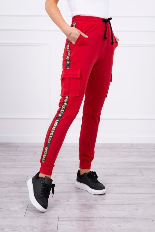 Kalhoty Cargo červené - Dámské oblečení kalhoty