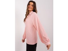 Světle růžová košilová halenka s límečkem