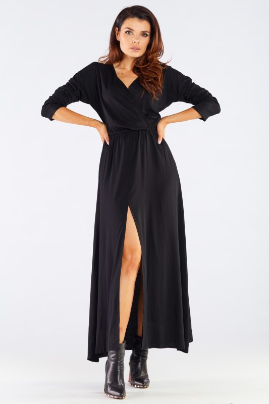 Dámské šaty A454 Černá - Awama - Dámské oblečení košile a halenky