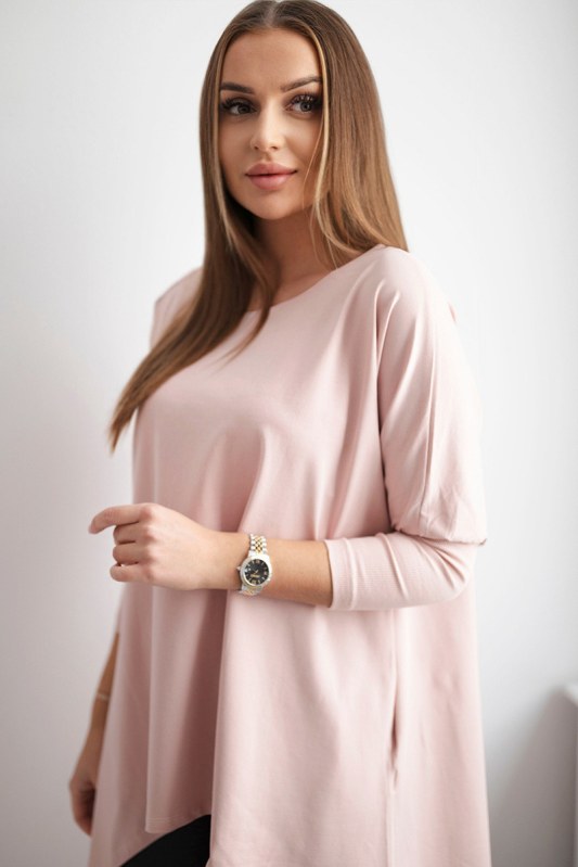 Oversize halenka tmavě pudrově růžová - Dámské oblečení košile a halenky
