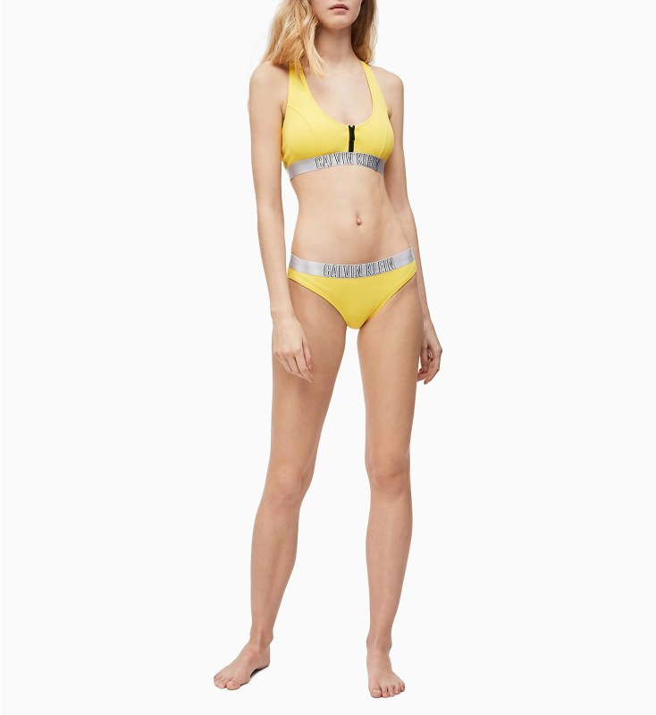 Spodní díl plavek KW0KW00819-ZP0 žlutá - Calvin Klein - Dámské oblečení plavky