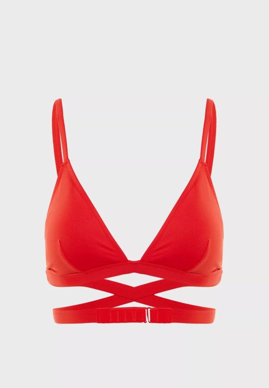 Vrchní díl plavek KW0KW00796-XA7 červená - Calvin Klein - Dámské oblečení plavky