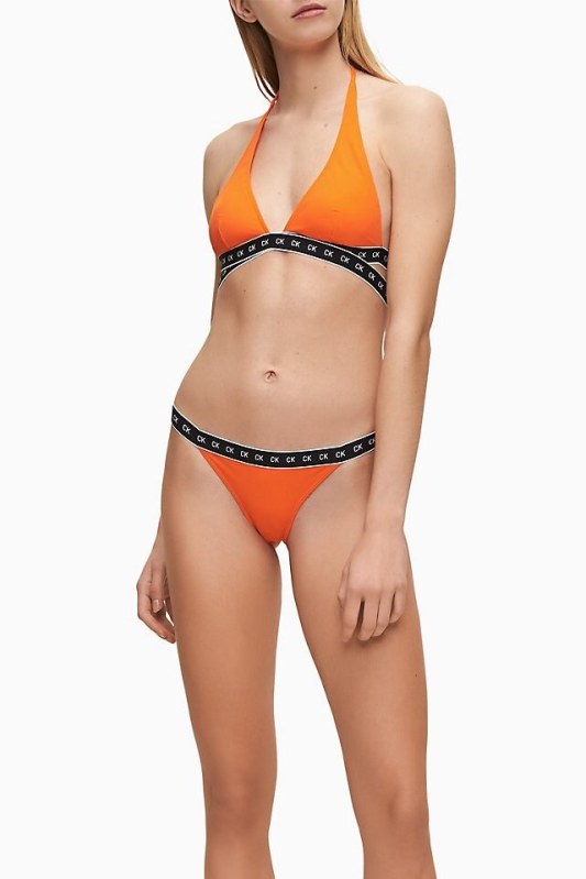 Spodní díl plavek KW0KW00945-SCA oranžová - Calvin Klein - Dámské oblečení plavky