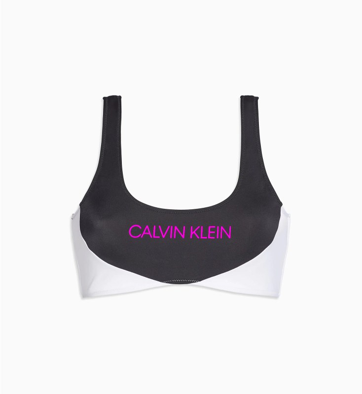 Vrchní díl plavek KW0KW00898-BEH černobílá - Calvin Klein - Dámské oblečení plavky