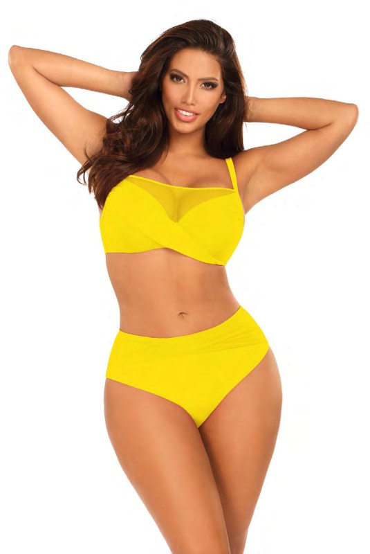 Dámské dvoudílné plavky Fashion 32 S1002N3-21 žluté - Self - Dámské oblečení plavky
