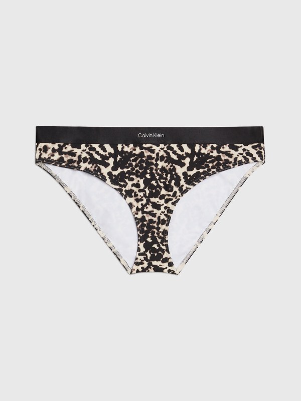 Dámské plavkové kalhotky KW0KW02490 0GM vzor leopard - Calvin Klein - Dámské oblečení plavky