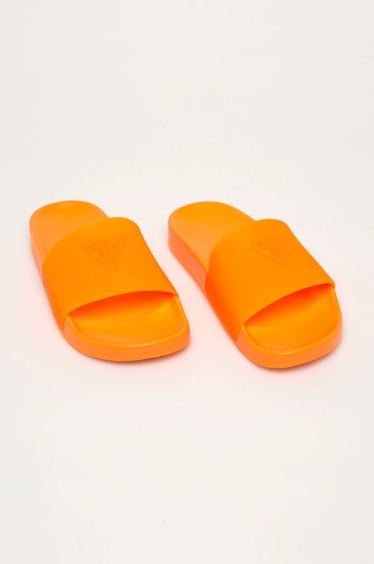 Plážové pantofle E02Z13BB00S-ORFU neonově oranžová - Guess - Dámské oblečení plavky plážové oblečení a doplňky