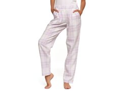 Pyžamové kalhoty Moraj bílo-růžové z flanelu 6528303