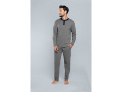 Profit pyžamo s dlouhým rukávem, dlouhé kalhoty - střední melanž 6586233