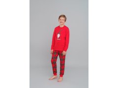 Chlapecké pyžamo Narwik, dlouhý rukáv, dlouhé nohavice - červená/potisk 6586312