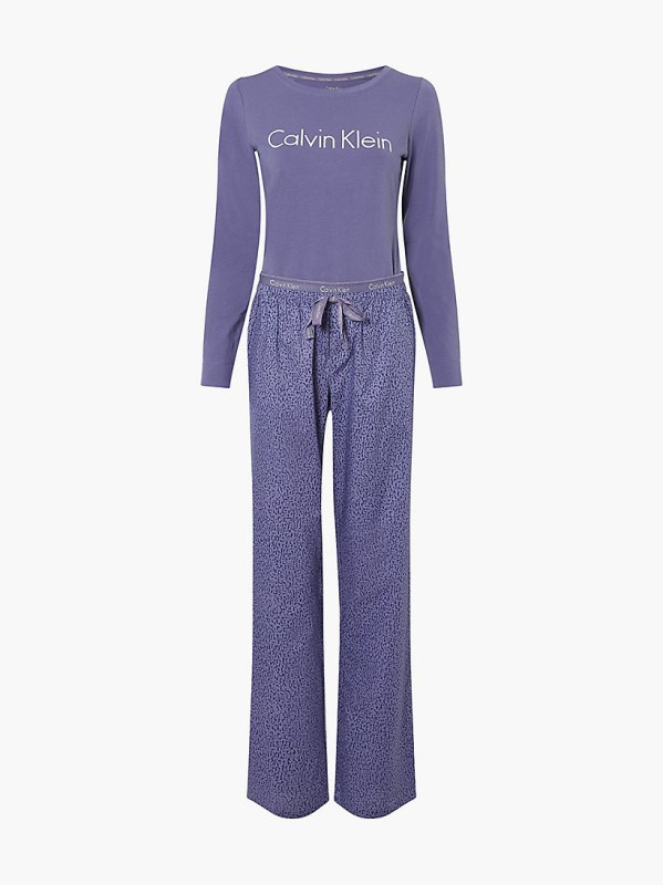 Dámské pyžamo set 000QS6350E - W6L - Borůvkové - Calvin Klein - pyžama