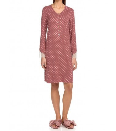 Dámská noční košile 15070 - 548- Červená - Vamp - Dámské oblečení pyžama