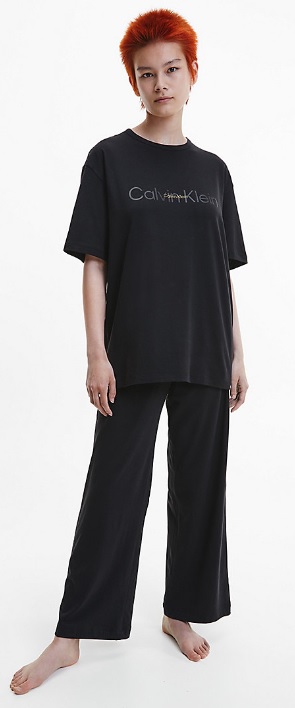 Dámské pyžamo QS6916E UB1 černá - Calvin Klein - Dámské oblečení pyžama