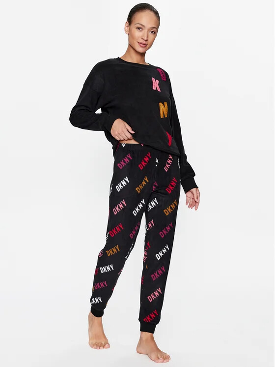 Dámské pyžamo YI2822686F černé se vzorem - DKNY - Dámské oblečení pyžama