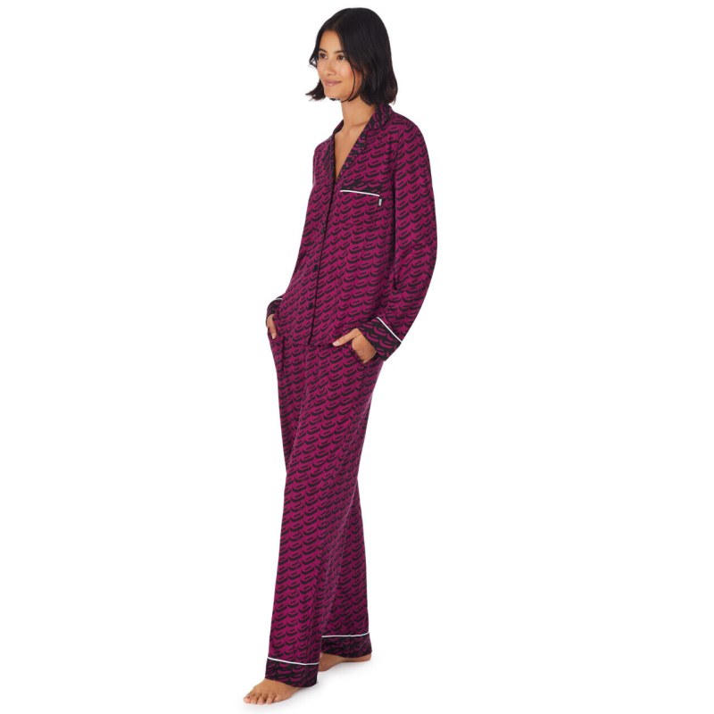 Dámské pyžamo YI2922684F 501 fialová vzor - DKNY - Dámské oblečení pyžama