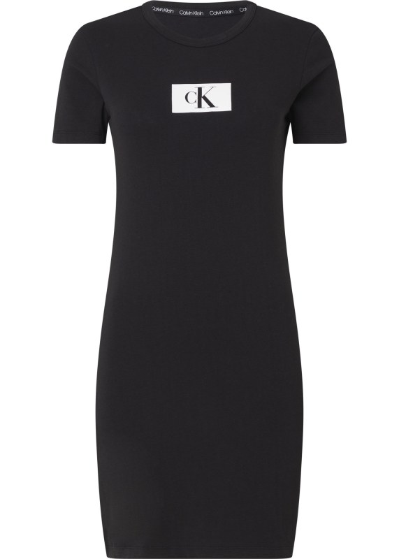 Dámská noční košile Night Dress CK96 S/S 000QS6944EUB1 černá - Calvin Klein - pyžama