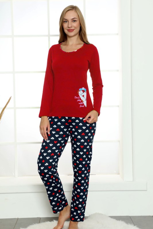 Dámské pyžamo K11056 červené - La Penna - pyžama