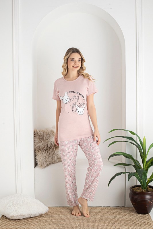 Dámské pyžamo PD005-W-01 růžové - NOVITI - Dámské oblečení pyžama