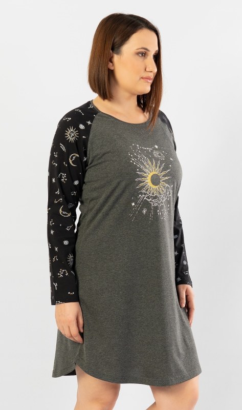 Dámská noční košile s dlouhým rukávem The moon - Dámské oblečení pyžama
