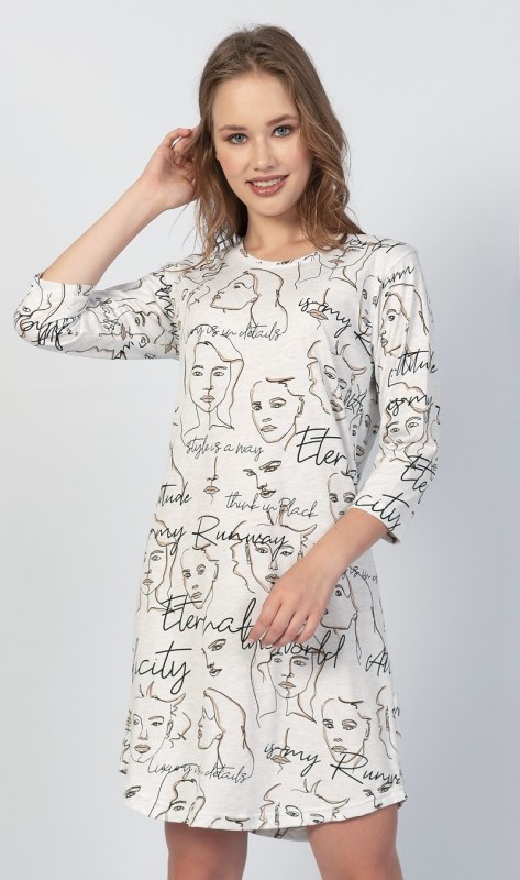 Dámská noční košile s tříčtvrtečním rukávem Charm - Dámské oblečení pyžama