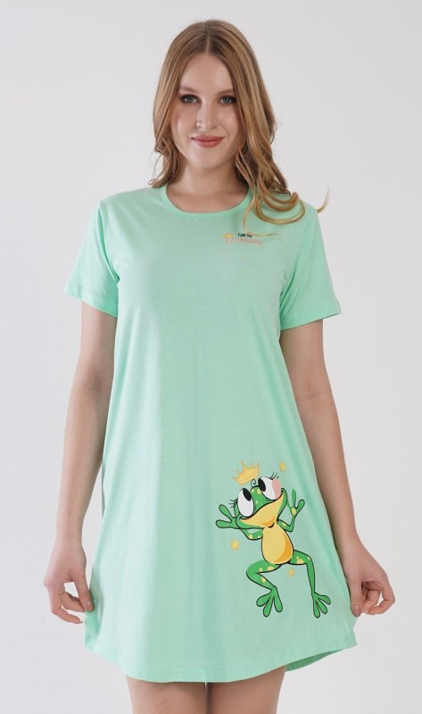 Dámská noční košile s krátkým rukávem Žabka - pyžama