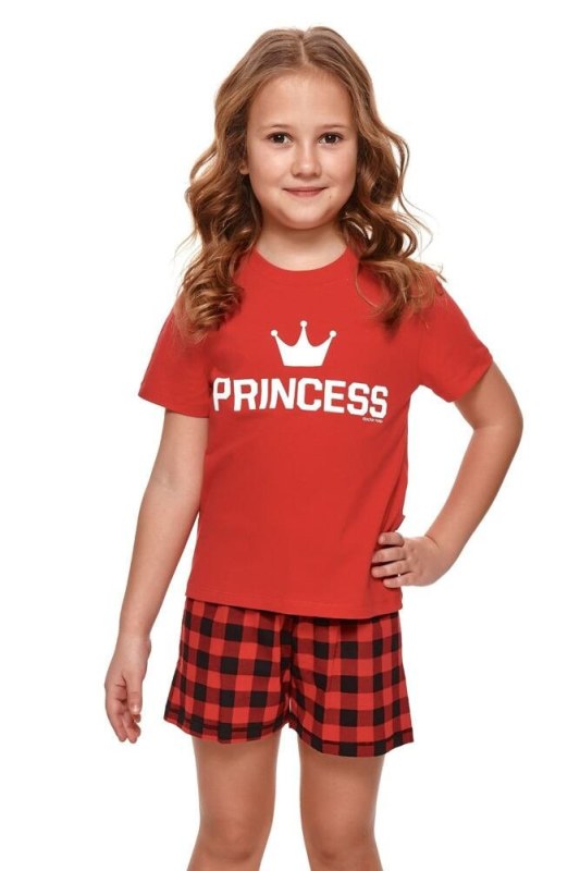 Krátké dívčí pyžamo Princess červené - pyžama