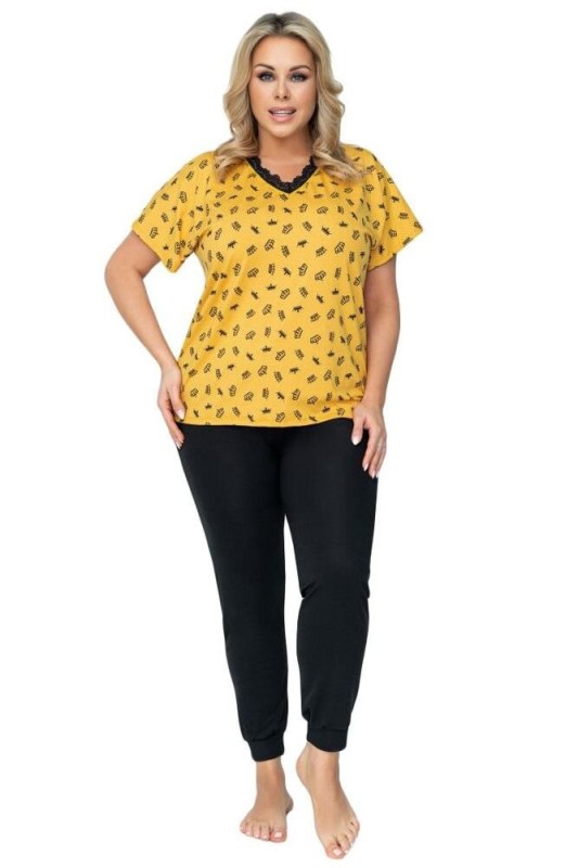 Dámské pyžamo Queen žluté - Dámské oblečení pyžama