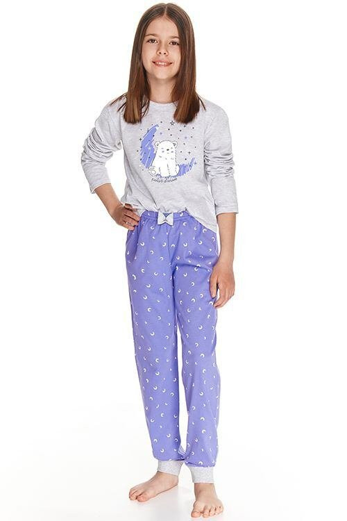 Dívčí pyžamo Suzan šedé s polárním medvědem - Dámské oblečení pyžama