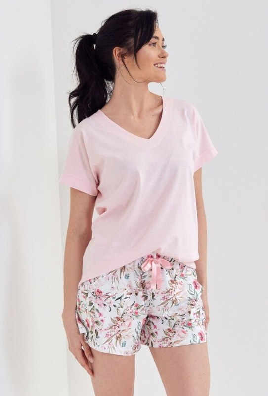 Krátké dámské pyžamo Aromatica růžové - Dámské oblečení pyžama