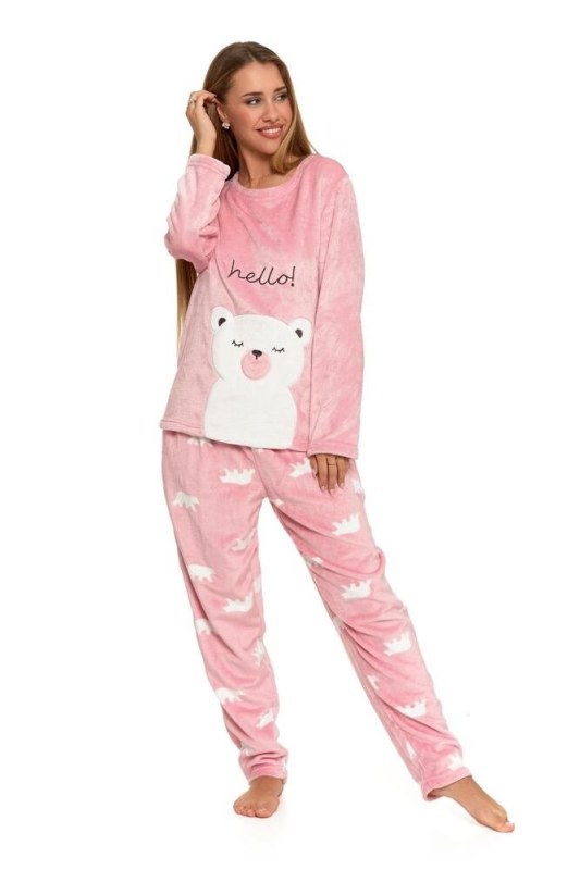 Pyžamo polar Medvídek růžové - Dámské oblečení pyžama