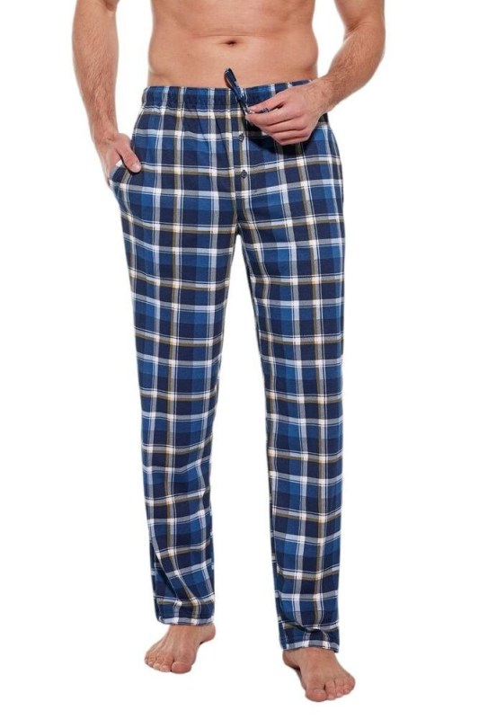 Pyžamové kalhoty Willy modré káro - Dámské oblečení pyžama
