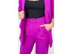 Elegantní souprava saka a kalhot fialové barvy