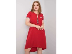 Větší červené bavlněné šaty 6590804