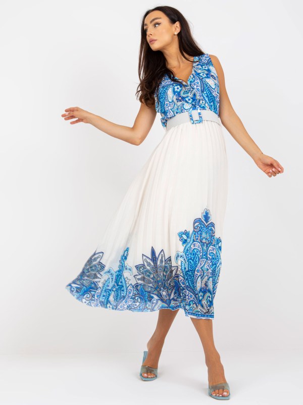 Dámské šaty DHJ SK 13128 bílé a modré - FPrice - Dámské oblečení šaty