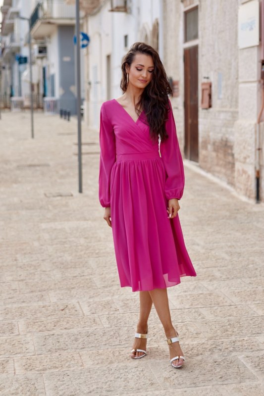 Dámské šaty SUK0372 Tmavě fialová - Roco Fashion - Dámské oblečení šaty