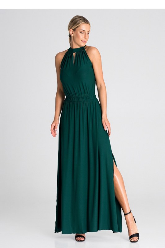 Dámské společenské šaty M945 zelené - Figl - Dámské oblečení šaty