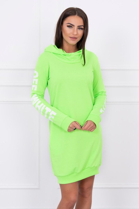Šaty off White zelené neonové - Dámské oblečení šaty