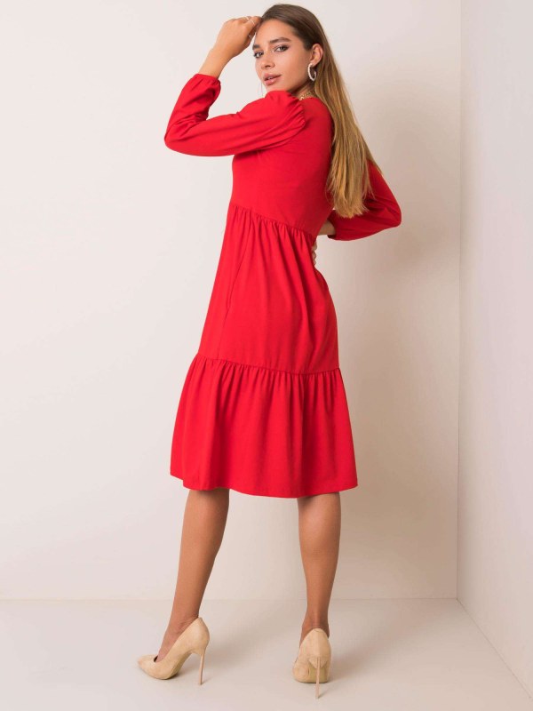 RUE PARIS Červené bavlněné šaty - Dámské oblečení šaty