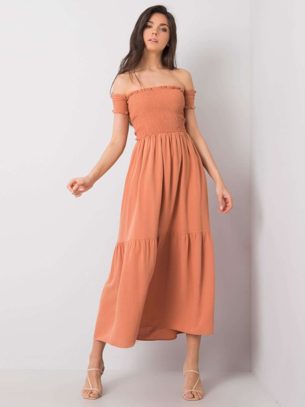 Oranžové šaty s volánem od Pallavi RUE PARIS - Dámské oblečení šaty